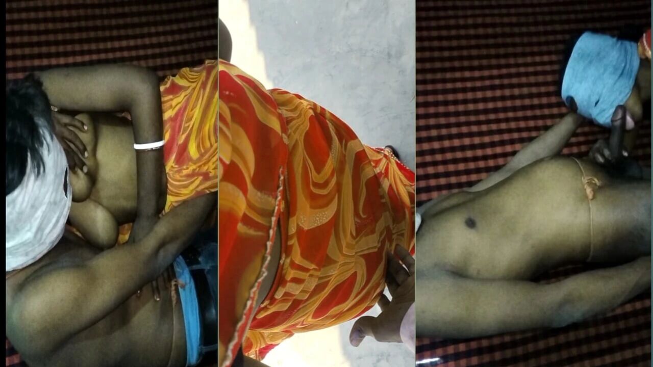 The husband was not at home, so the wife called her boyfriend and had sex with him.desi
