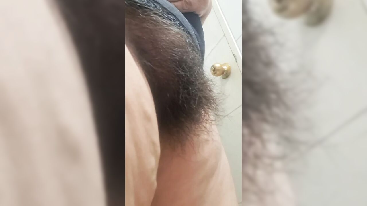 Leg up Touching Deep Mom's Hot Hairy Pussy