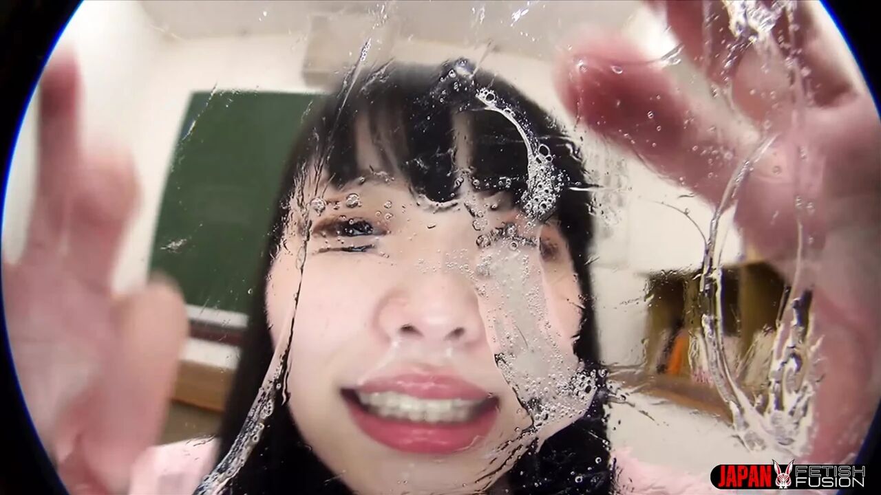In the Empty Classroom, College Girl Soyo Higashiyama Covers the Lens with Snot After Sneezing, Then Licks It