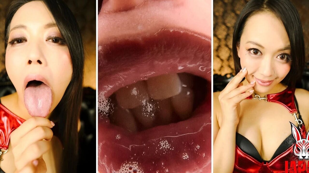 Kiwako Oikawa Licks and Talks Dirty in POV - Slow, Sticky Strokes of Spit Until Your Face Disappears.