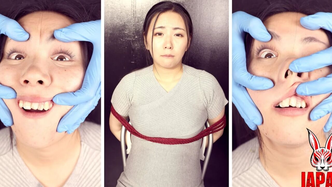 Honoka Sakamoto Trapped: Tongue Clamps, Stretched Face, and No Way Out