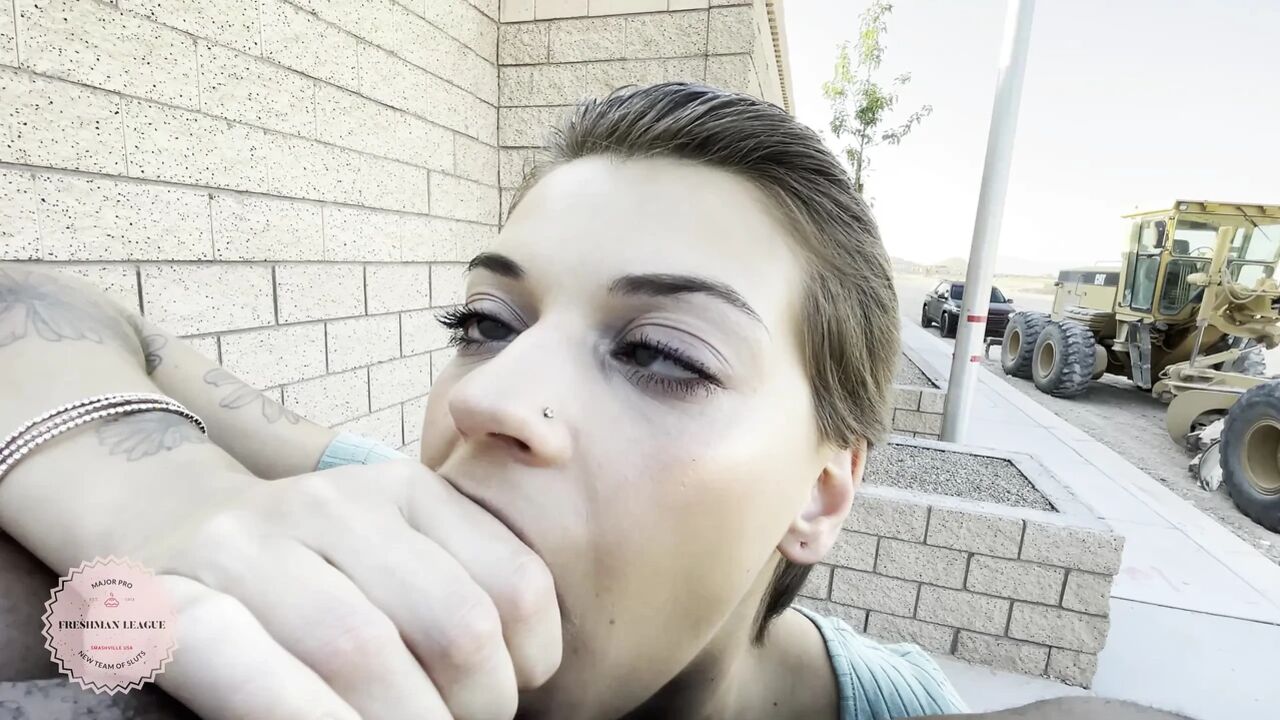 Public swallowing of his creamy jizz