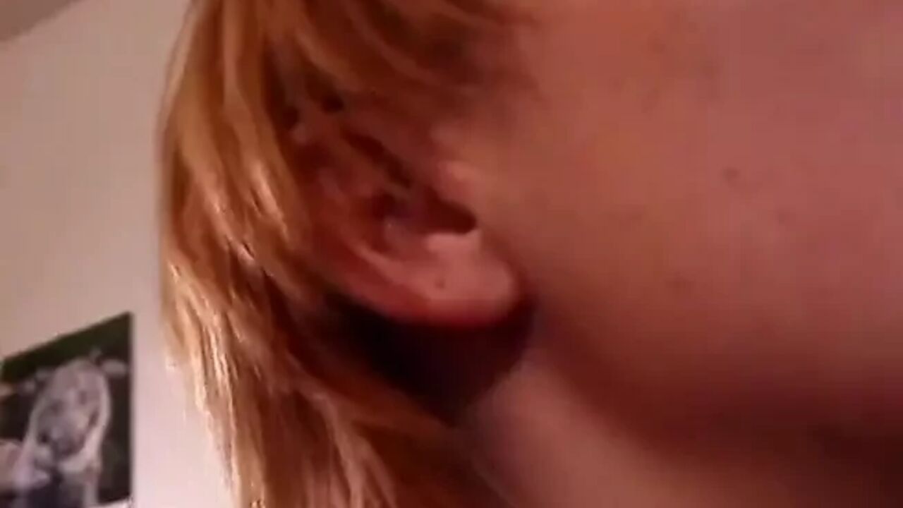 Slender blonde teen riding on cock