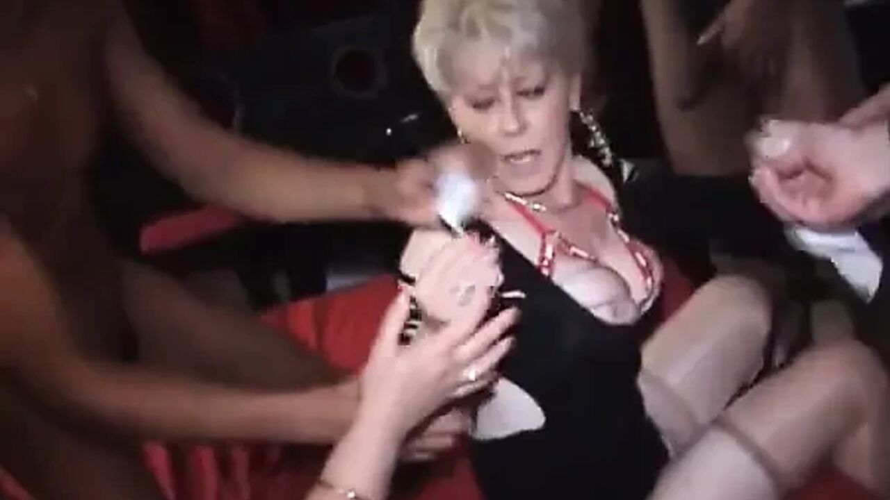 Naughty mature whores getting pussies devastated in interracial orgy