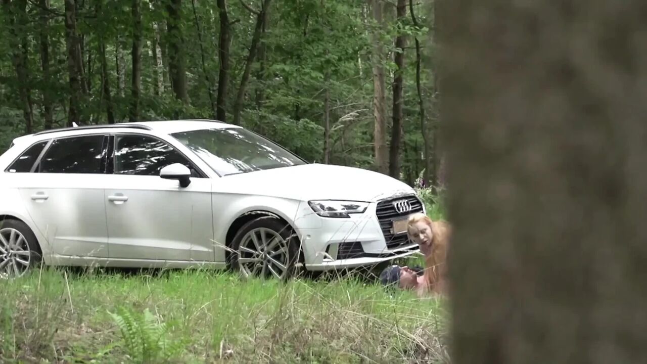 Stunning blonde with big boobs gets fucked hard outdoor
