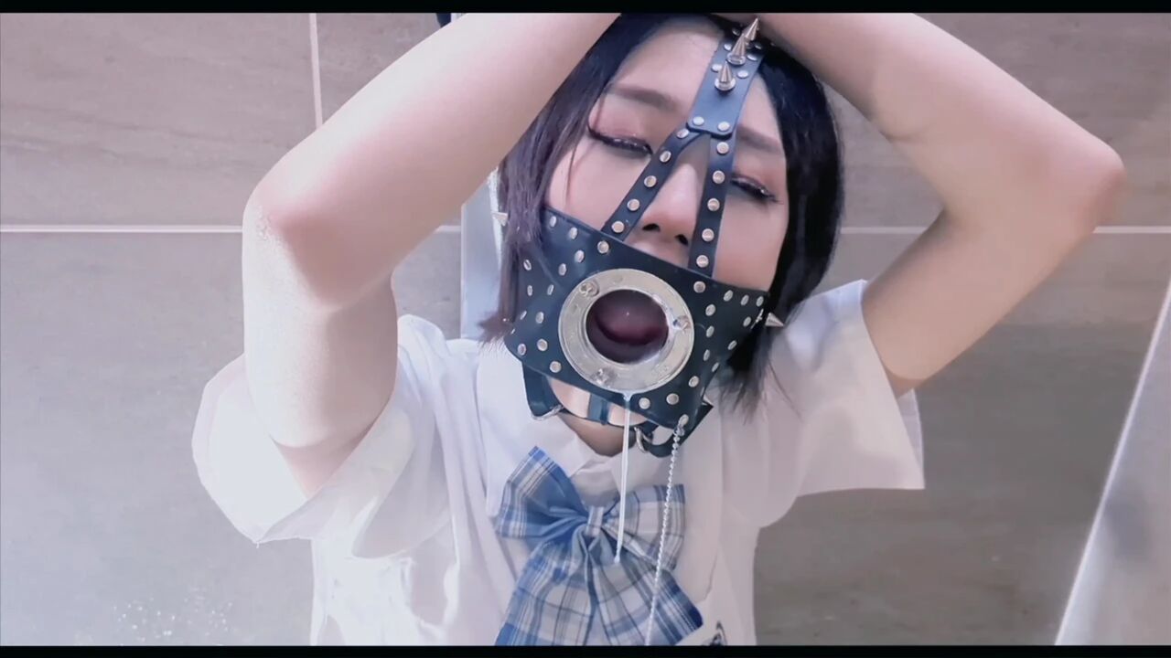 Bukkake training to yuca_ open-mouth mask Japan slave