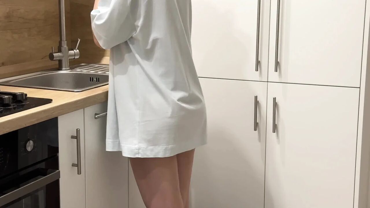 Caught My Stepsister Cleaning the Kitchen – Pulled Panties Down, Stripped Naked & Fucked Her