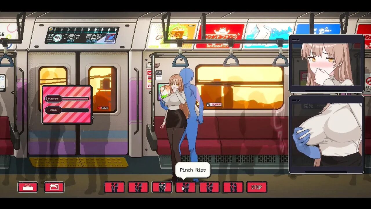 Curvy Adult Store Clerk in Naughty Encounters – Passionate Foreplay, Public Train Action, Solo Pleasure Scene, and Extreme Sex