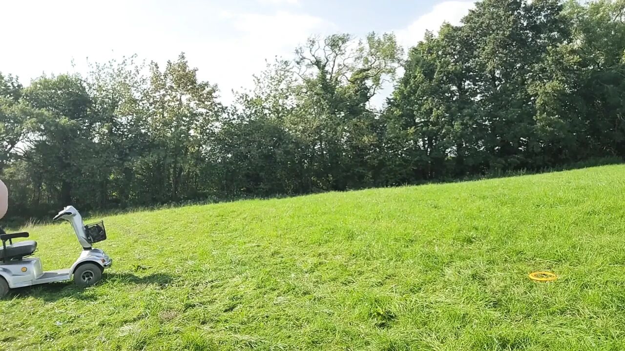 Riding my new mobility scooter