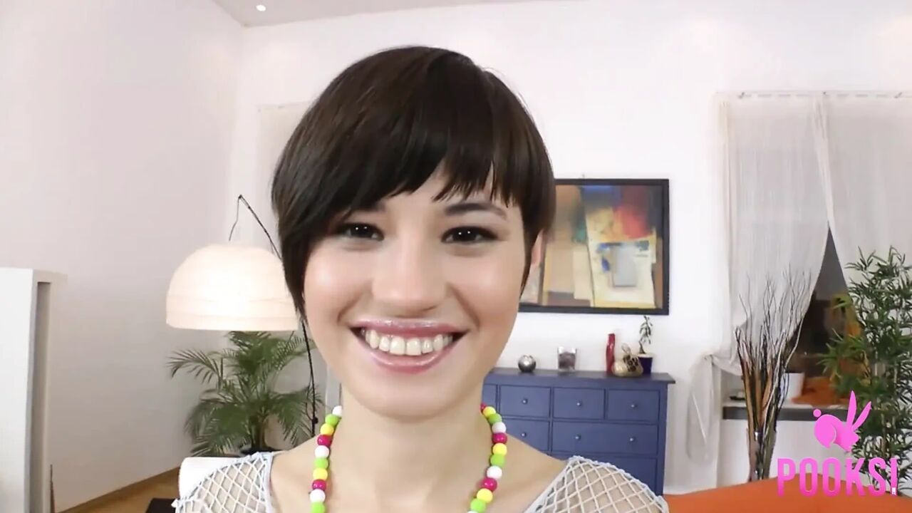 Full Video! Hot short haired brunette Michelle B gets super butt fucked & atm creampie!