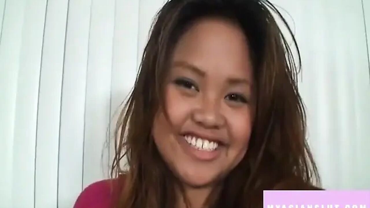 Brunette thai teen taste big white cock first time