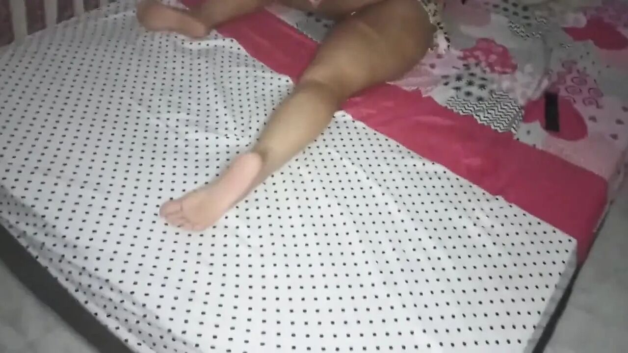 Colombian Brunette Resting and Her Boyfriend Comes in to Interrupt Her Rest