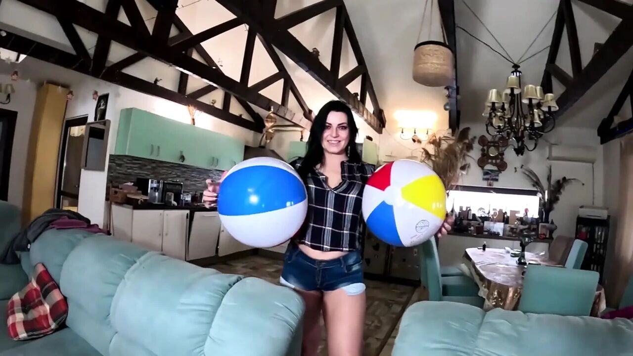 Beach Ball Pressure Play Barefoot Squeeze, Cameltoe & Thigh Crushing