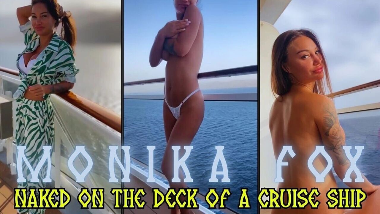 Monika Fox Poses Naked on the Deck of a Cruise Ship