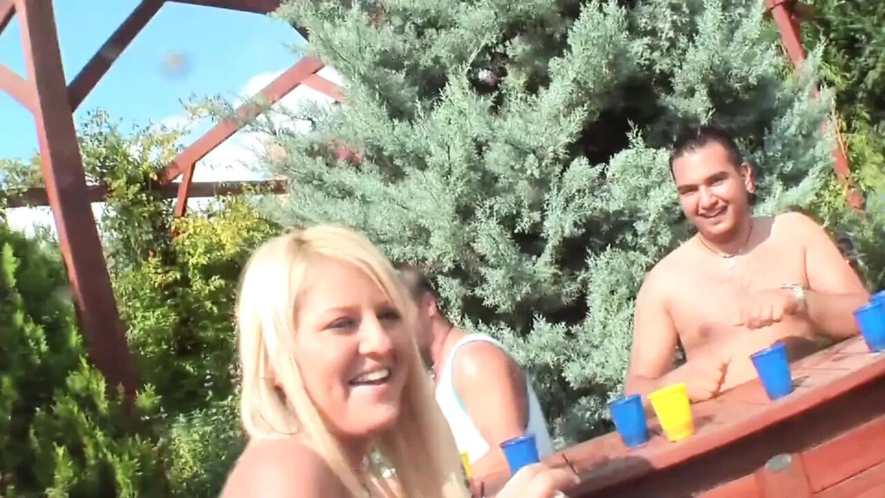 Wild Pool Party Orgy with Blondes Sucking Big Cocks