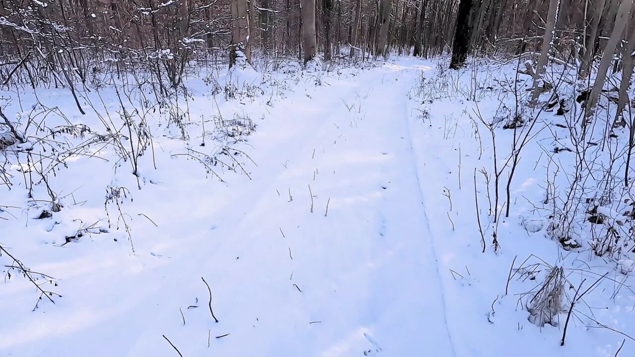 Ass spanking in the snow