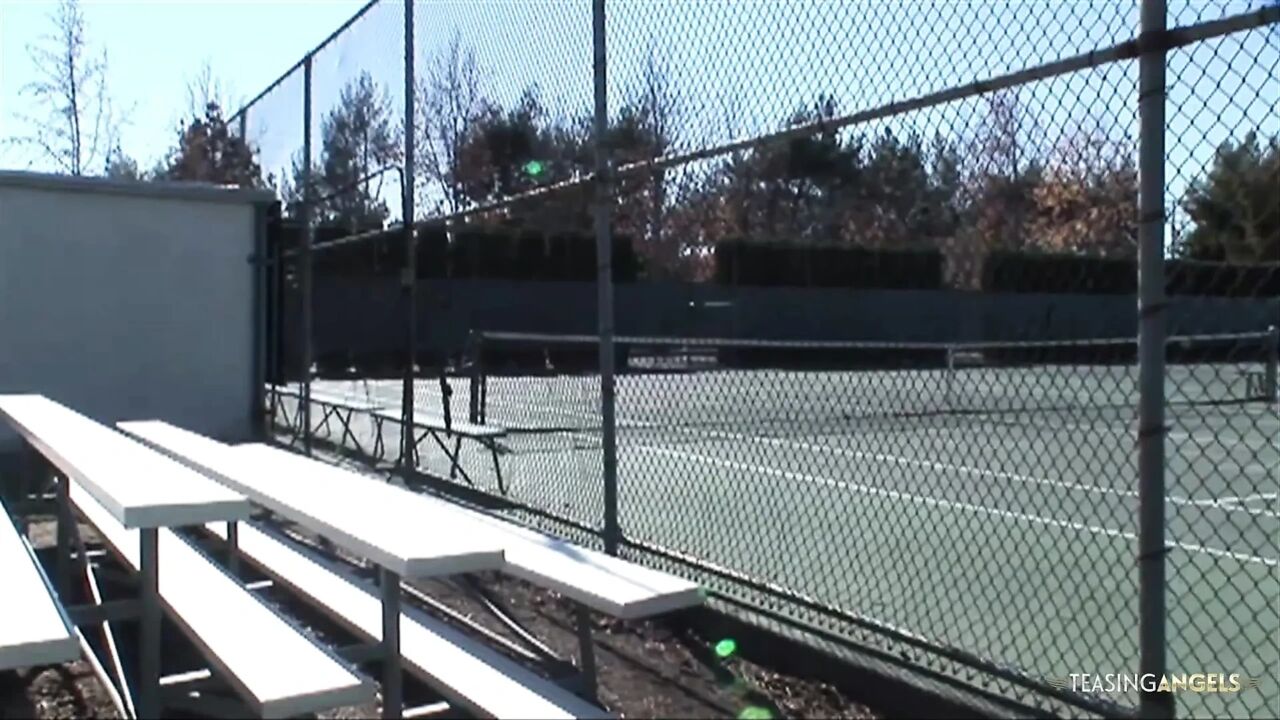 Tennis player couldn't resist playing with that big black cock