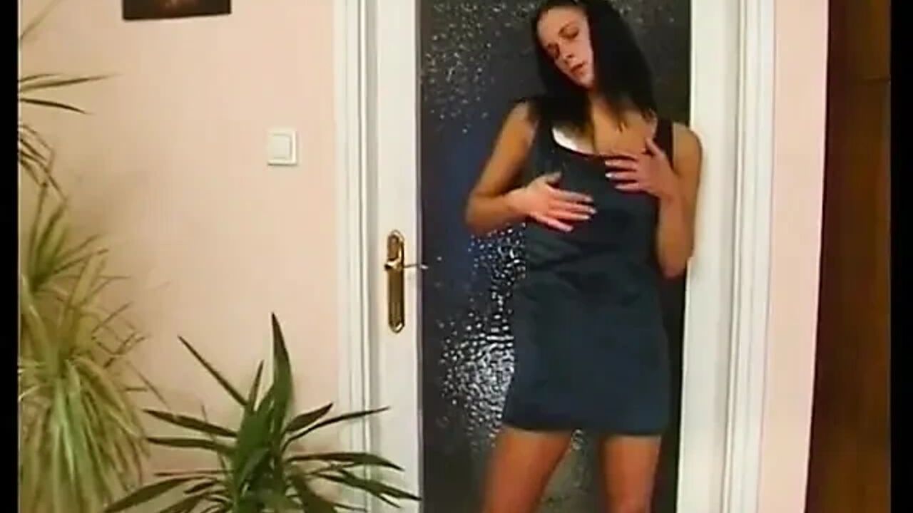 Cute brunette has to deal with that tingling sensation down there