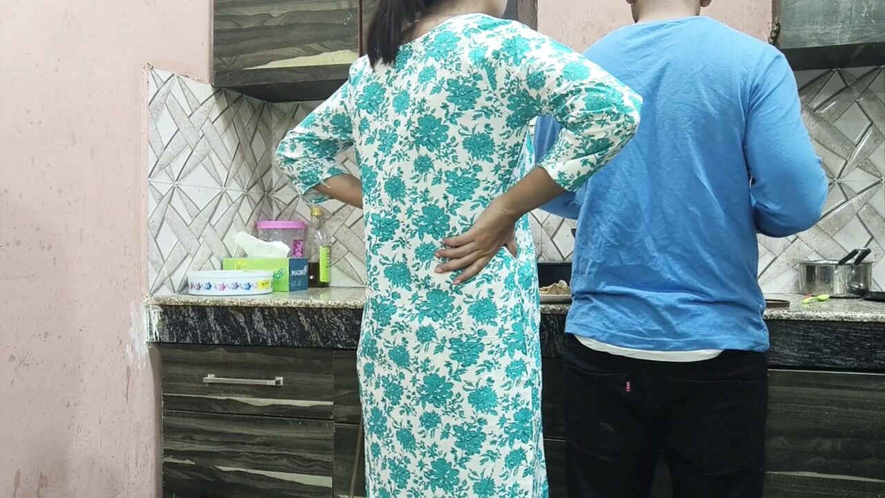 Beautiful Indian Step Mom Pussy and Ass Fucked Hard by Step Son While He Is in Kitchen to Seducing