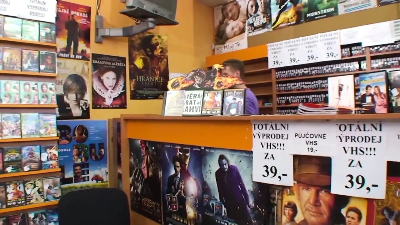 German Granny Sucks and Fucks Younger Stud in Shop