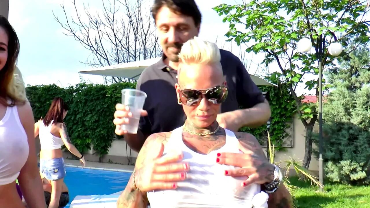 Blonde Outdoor Gangbang DP Threesome Fuck Fest