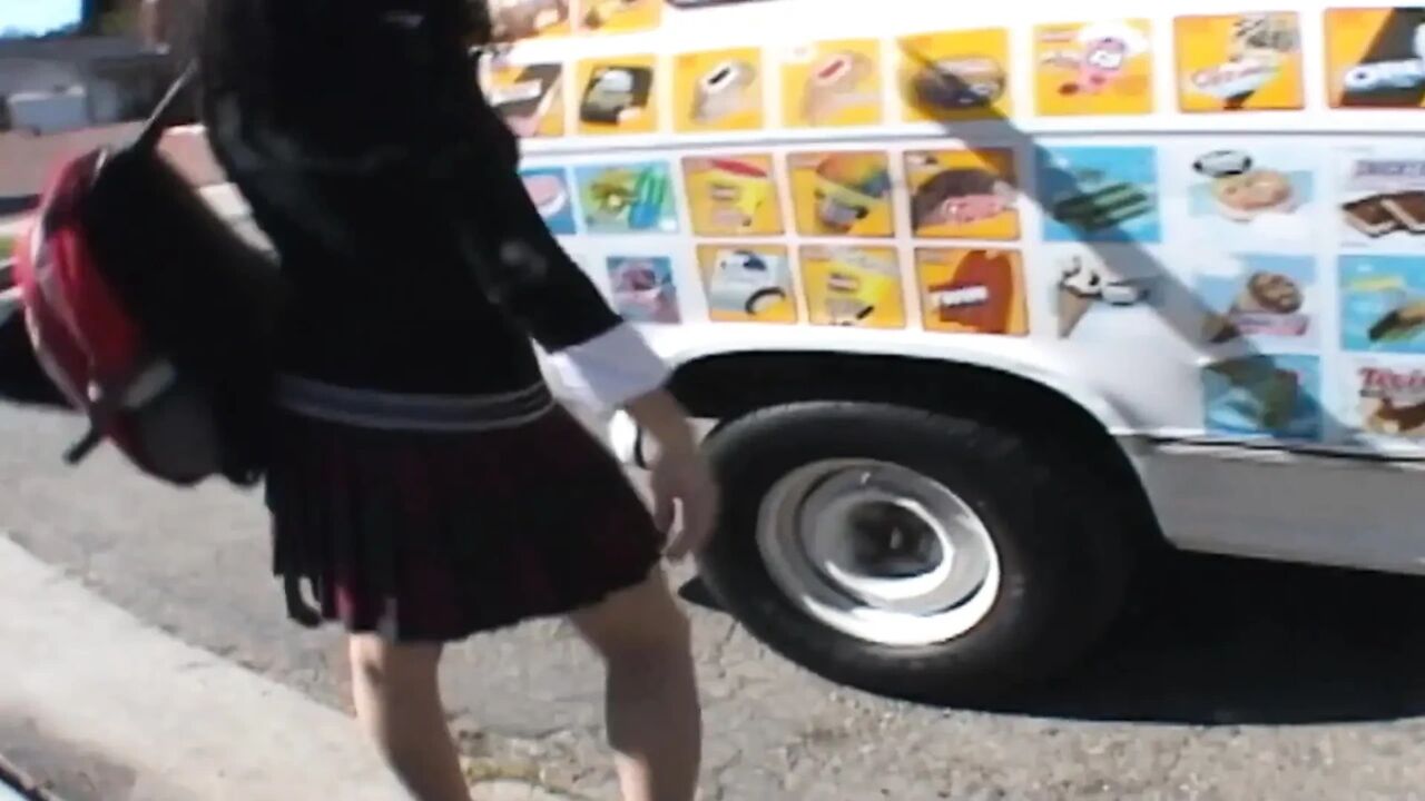 Kinky Babes Scene-3 Slim Brunette with a Big Ass Enjoys Having Hard Sex in the Ice Cream Truck