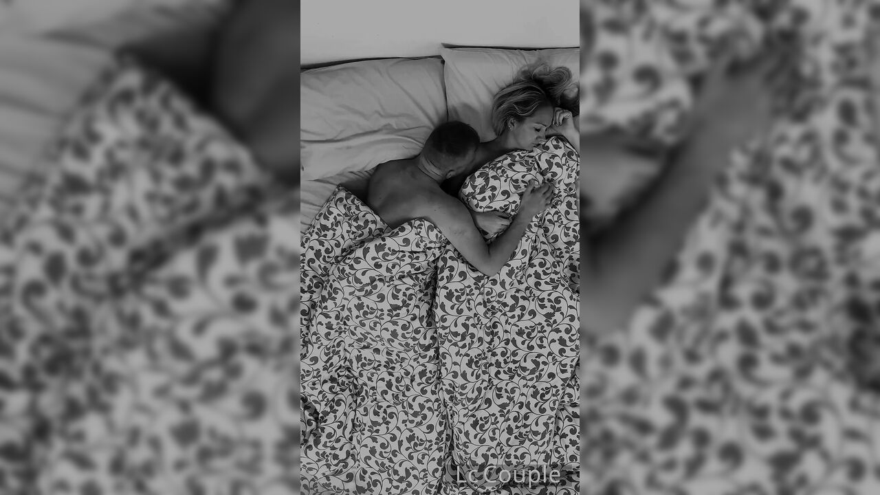 Overhead Night Cam MILF - Real Amateur Couple in Black and White with Loud Female Orgasm