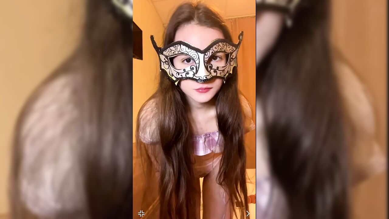 Russian girl dancing Striptease in heels in pantyhose, dirty talk