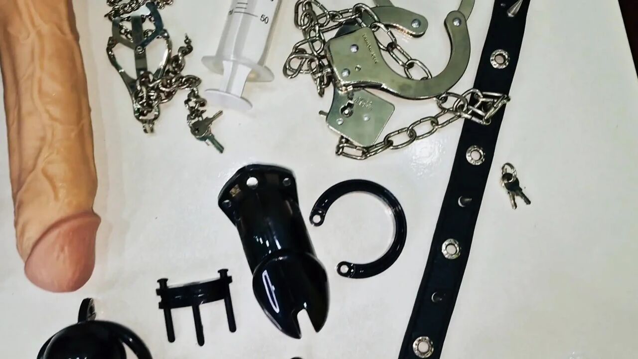 Dominatrix Nika will tie your hands and place a chastity belt on your pathetic appendage. You will wear it forever!