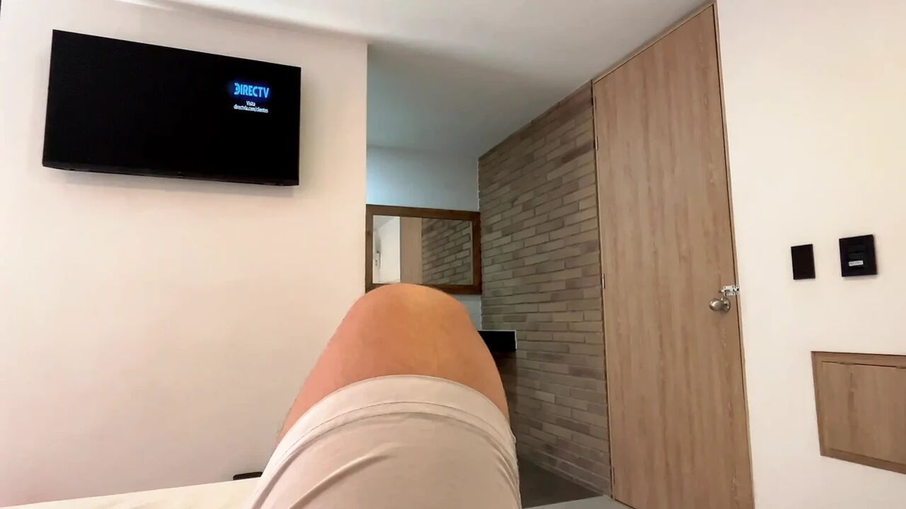 Sweaty neighbor from the gym waits for her husband at my house while he pumps my milk|