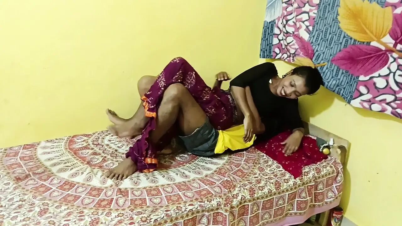 My big stepsister was angry, we shared single bed, Full night Rough Fuck her Pussy Creampie