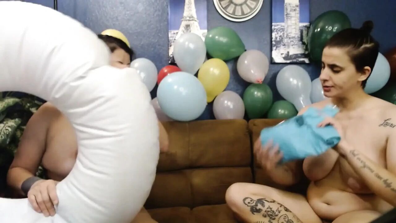 Lesbian Inflatables Blowing up Raft Tube Naked