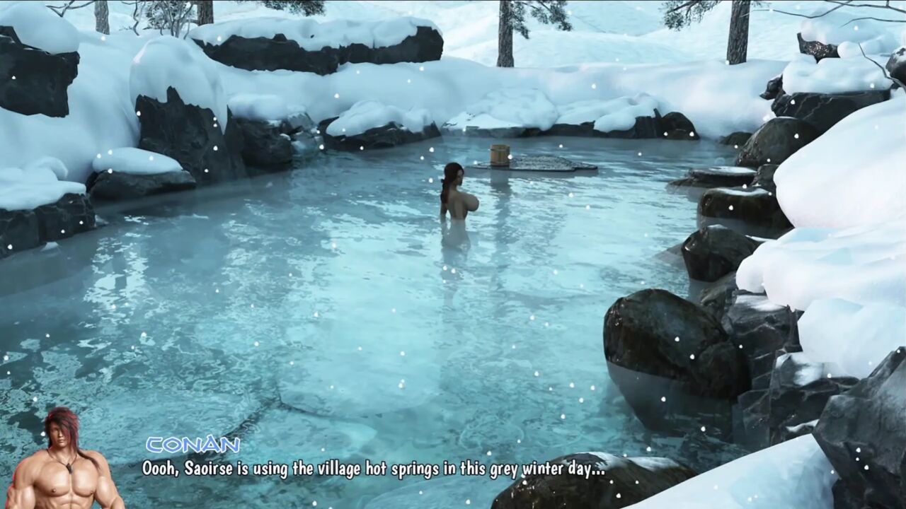 Conan Fucks Saoirse in Hot Springs - Squeezes Her Massive Tits & Pounds Her Fat Ass in Steamy Water