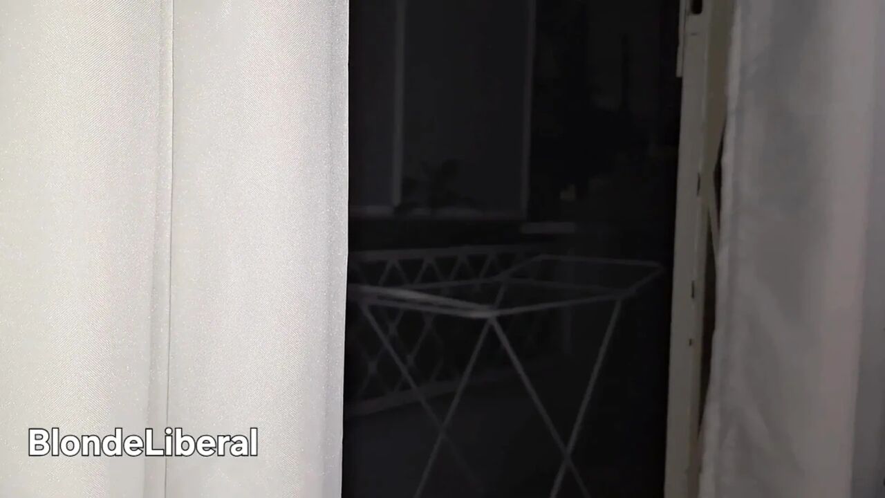 Naughty Housewife Showing off to Passers-by While Her Husband Works