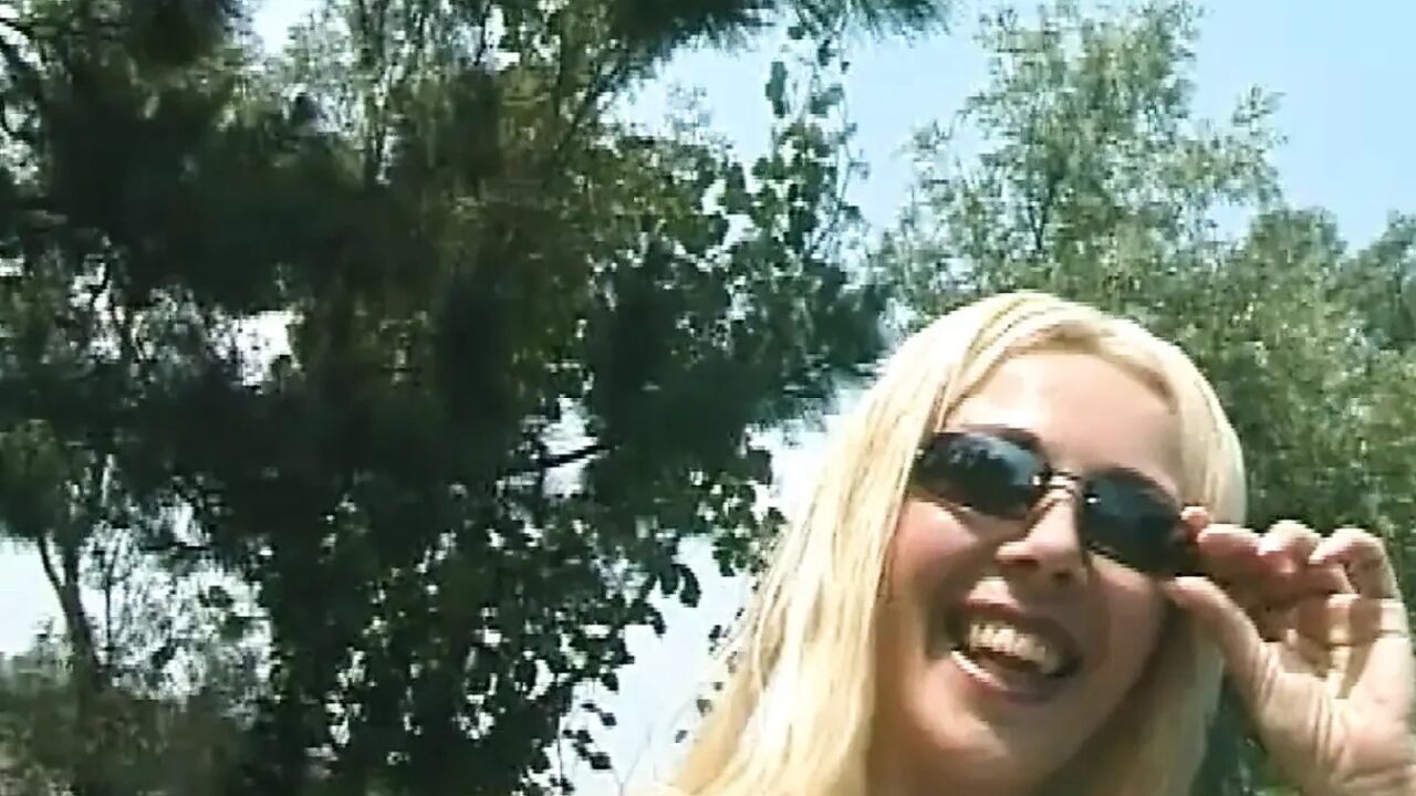 Shameless Blonde Slut Has Solo Sex in the Woods