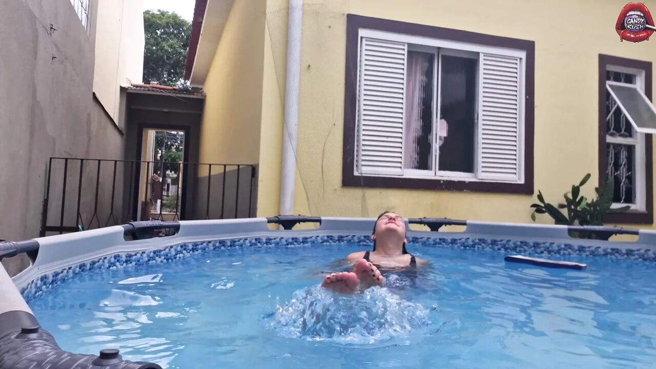 Your Slut Neighbor Showing Herself in the Pool