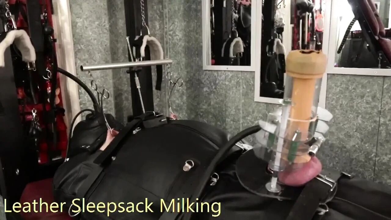 Leather Bondage Bag and Venus 2000 Milking