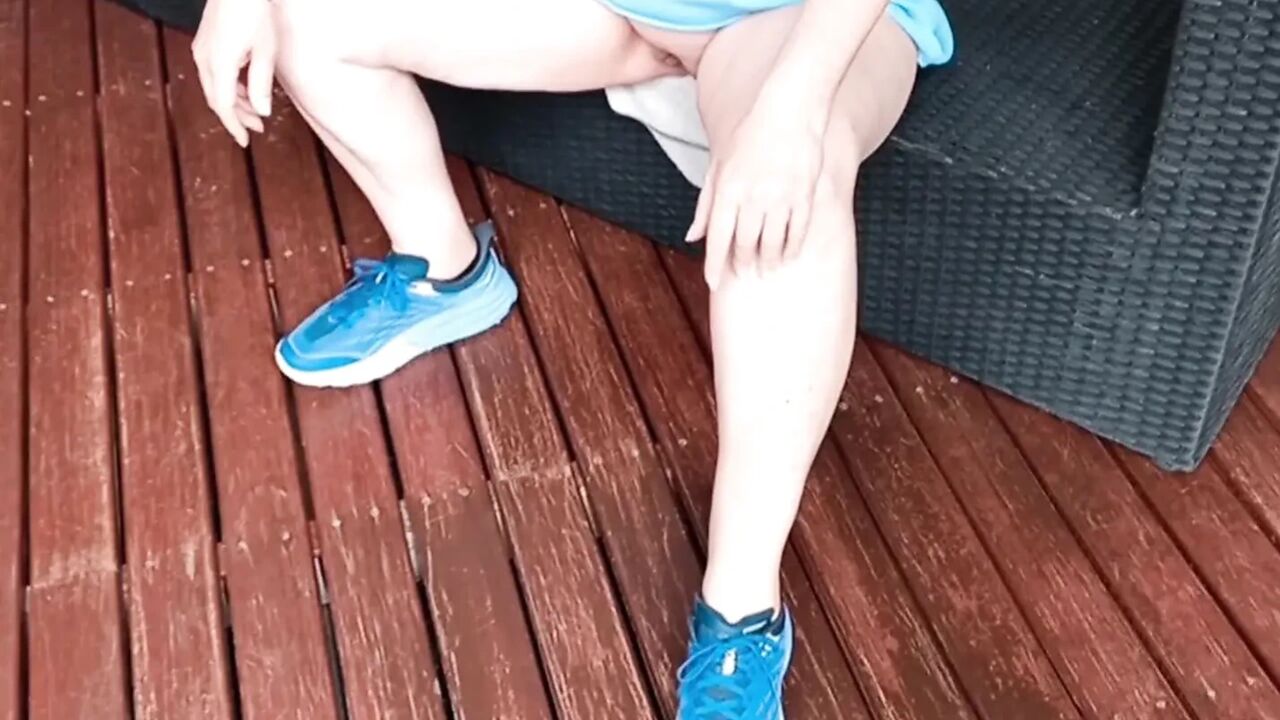 Horny west aussie shows her gaping cunt in slow mo