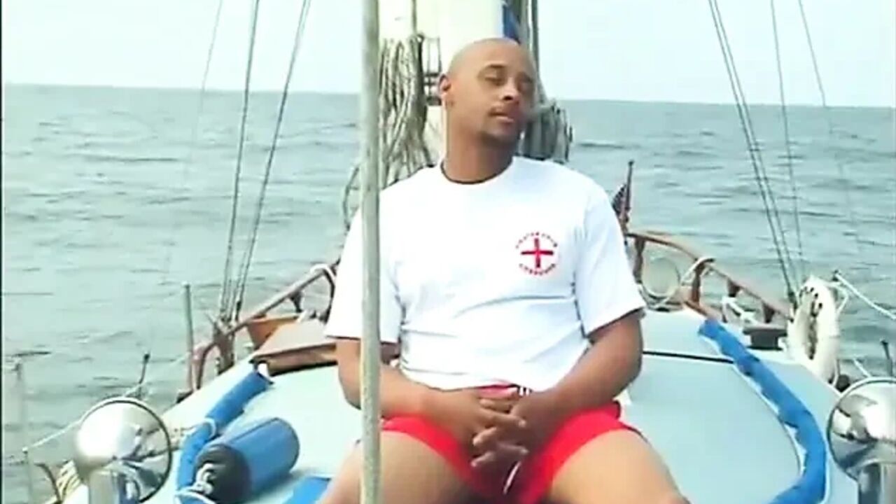 Black threesome pussy licking pussy fucking on the yacht