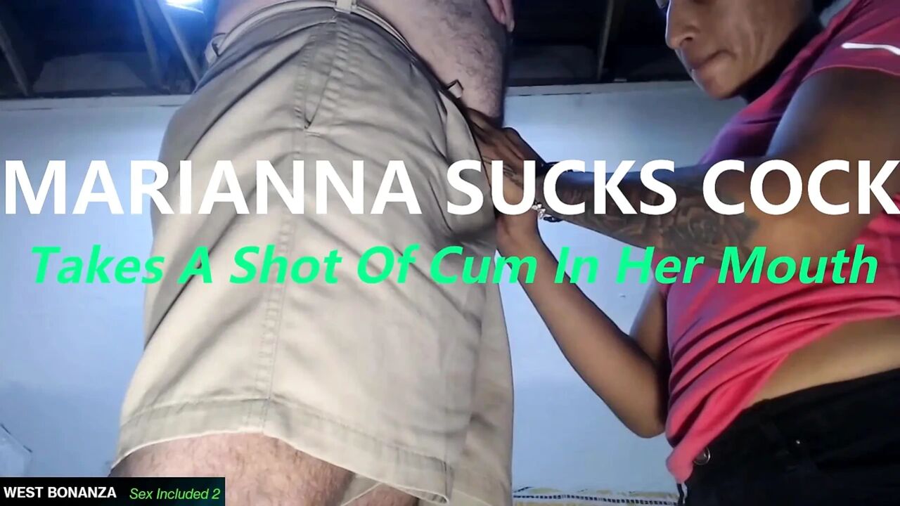 MARIANNA SUCKS COCK - Takes A Shot Of Cum In Her Mouth