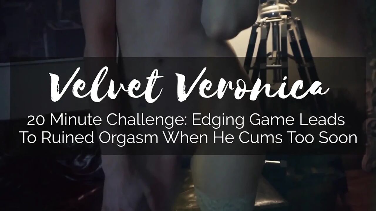 Edging session game leads to ruined orgasm when he cums too soon