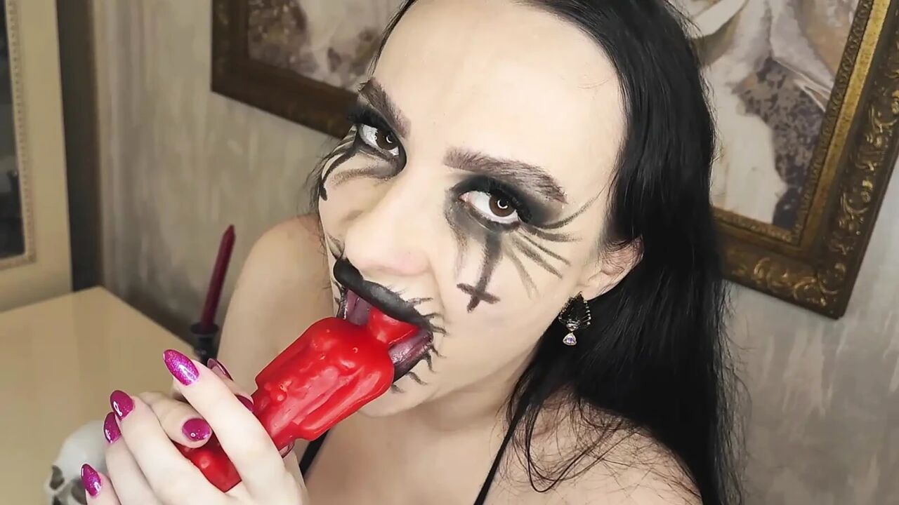 Satanic Demon Witch Summons Satan, Fucks and Squirts