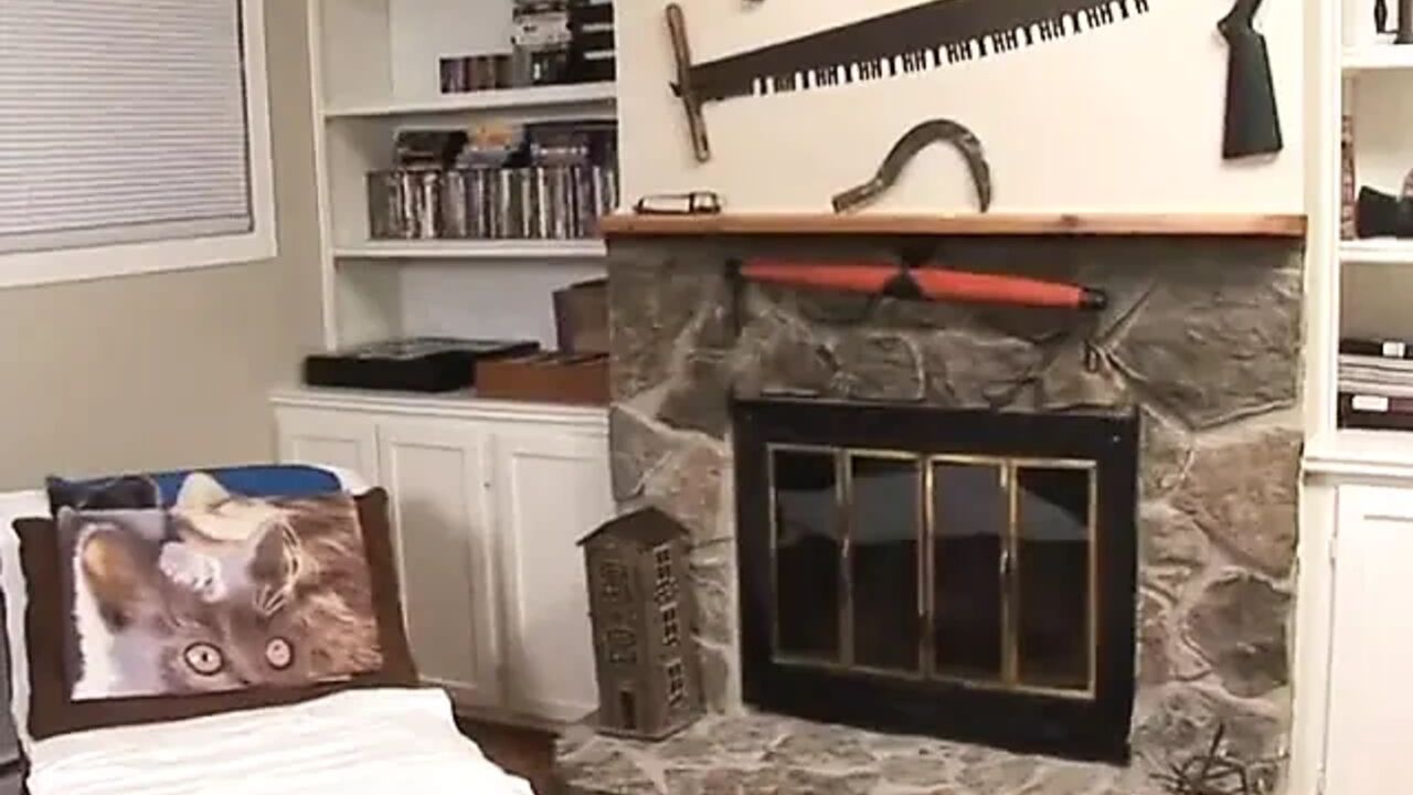 Angelic teen blowing in the living room