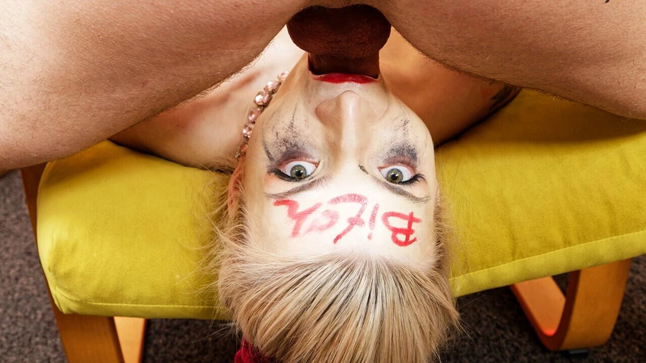 skinny girl gets extreme big dick face fucked