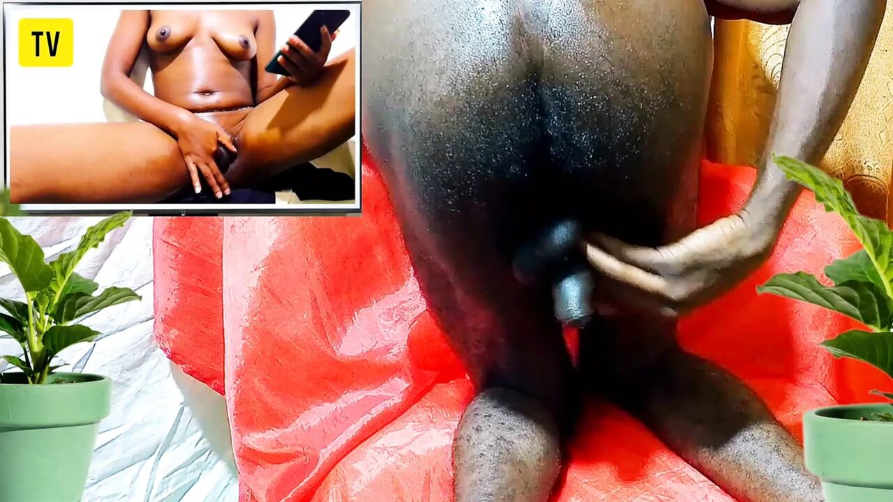 Experiencing new masturbation style while watching porn on tv. My hot cock felt it till I got CUM, wet and hot pussy!