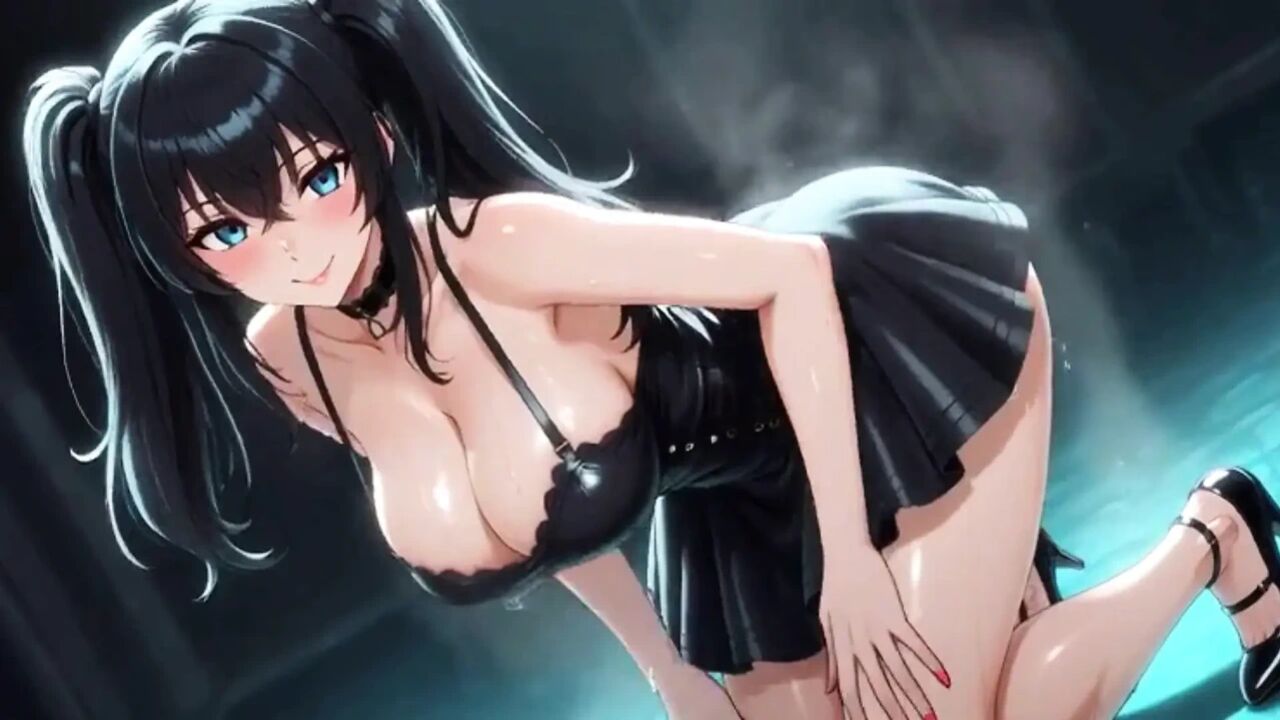 Sexy Gothic Babe Flashes Boobs and Wet Pussy, Deepthroat Blowjob & Cowgirl Cum Inside!