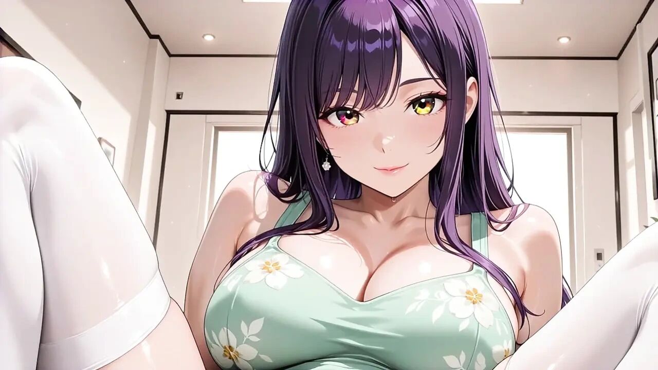 Purple Haired Bombshell Riding to Ahegao Collapse – Bed Soaked After