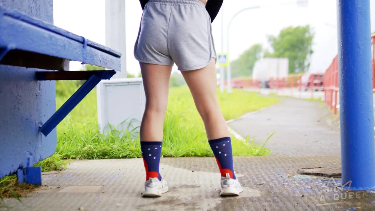 90-sfw Outdoor, Passing Cars Stare at Me, and You Jerk off to My Thighs, Calves and Ass in Short Shorts