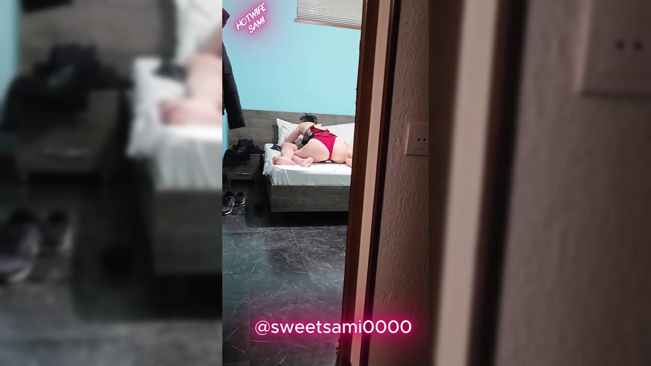 Caught in the act? No, my husband is right outside filming every second