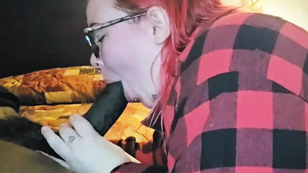 Redhead Aubrey Bigbabe304 Slobbers on a Big Fat Black Cock